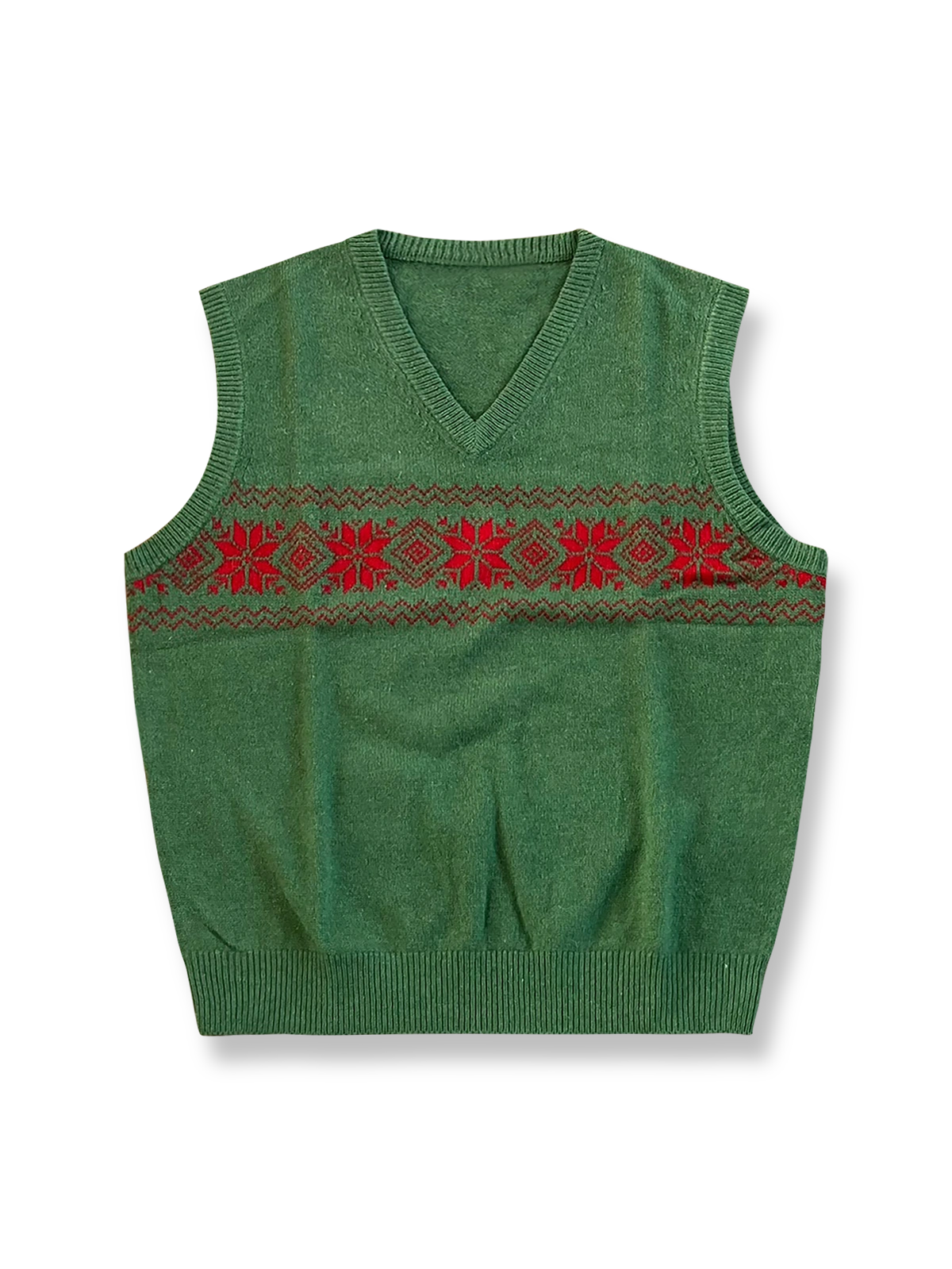 フェアアイル柄ジャカードとピュアウールの暖かさが映えるベスト