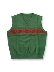 フェアアイル柄ジャカードとピュアウールの暖かさが映えるベスト