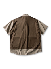 フェイクレイヤード多ポケットワークシャツ