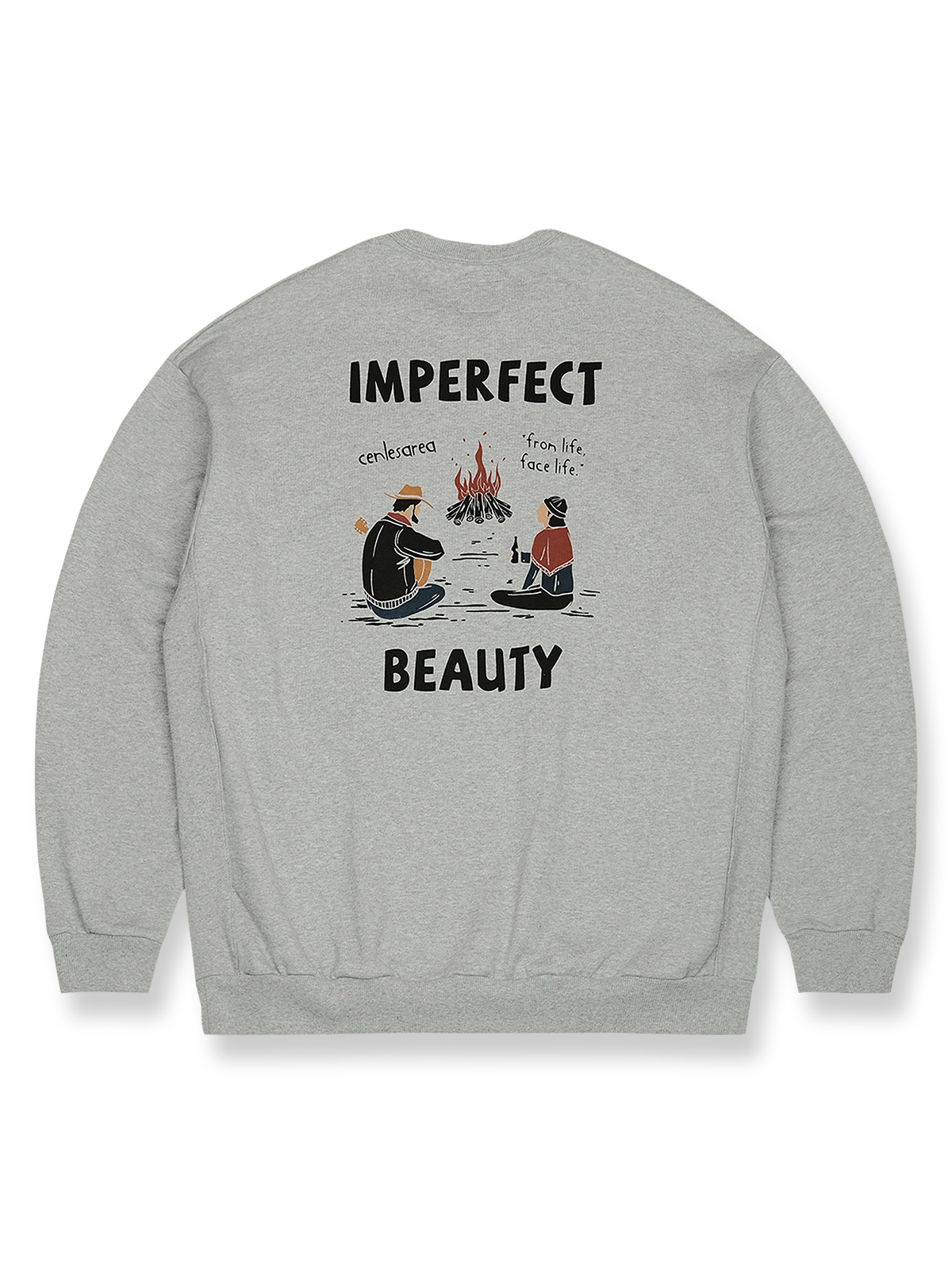 焚き火柄アメリカンレトロスウェットシャツ。