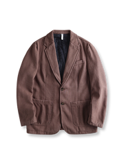 フリース裏地付きで暖かさと品格を兼ね備えたリネンコットンブレザー