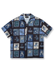 鮮やかなフラワープリントが映えるハワイアンシャツの前面が見える商品画