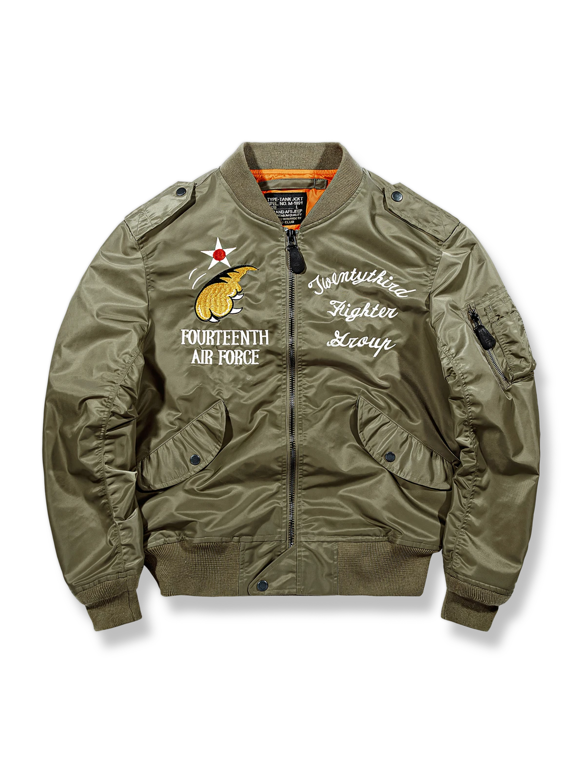 フライングタイガース刺繍入りミリタリーフライトジャケット