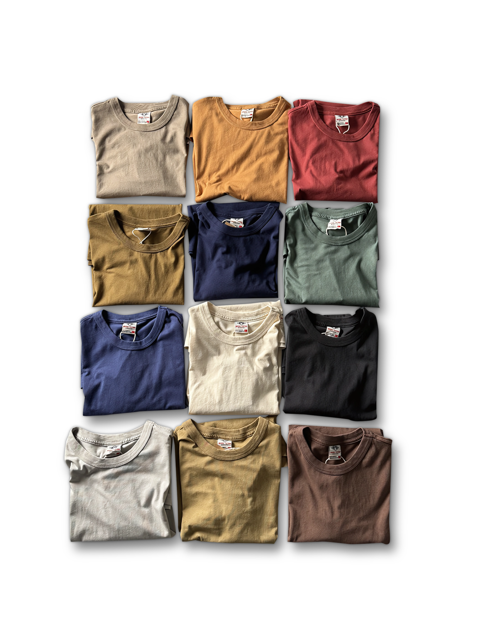  14色展開のアメリカンヴィンテージウォッシュド半袖Tシャツ