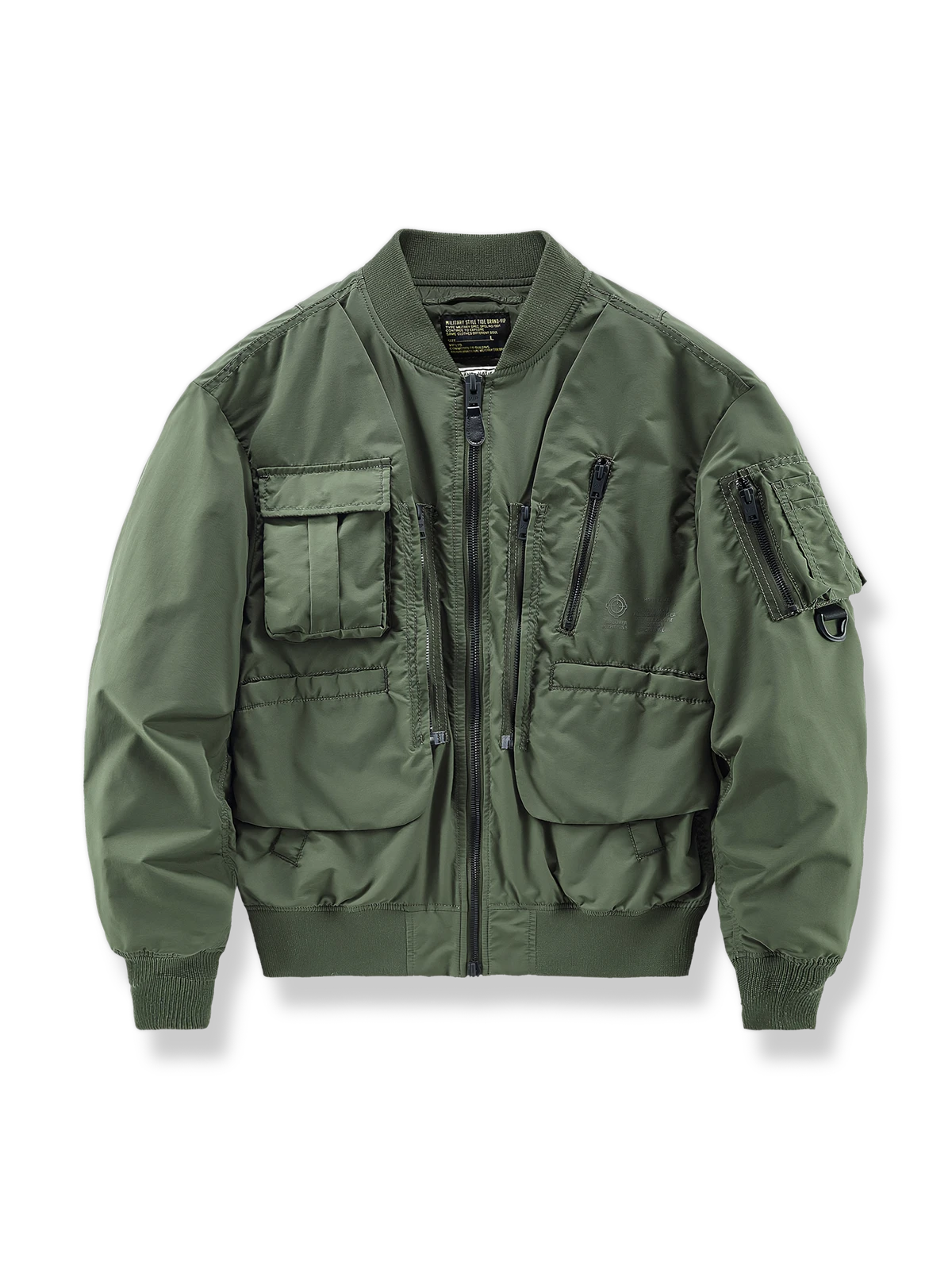 機能的なマルチポケットフライトジャケット