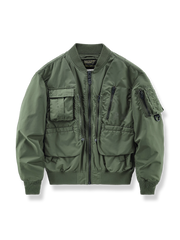 機能的なマルチポケットフライトジャケット