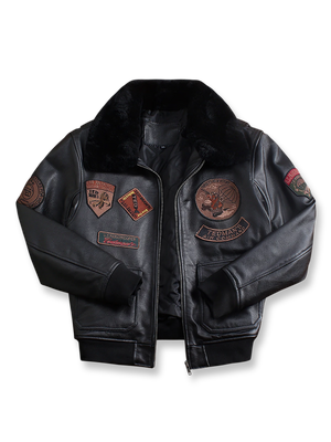 G1ムートン襟本革フライトジャケット -PESSOA CLUB