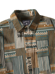 ジオメトリックパネル長袖シャツ