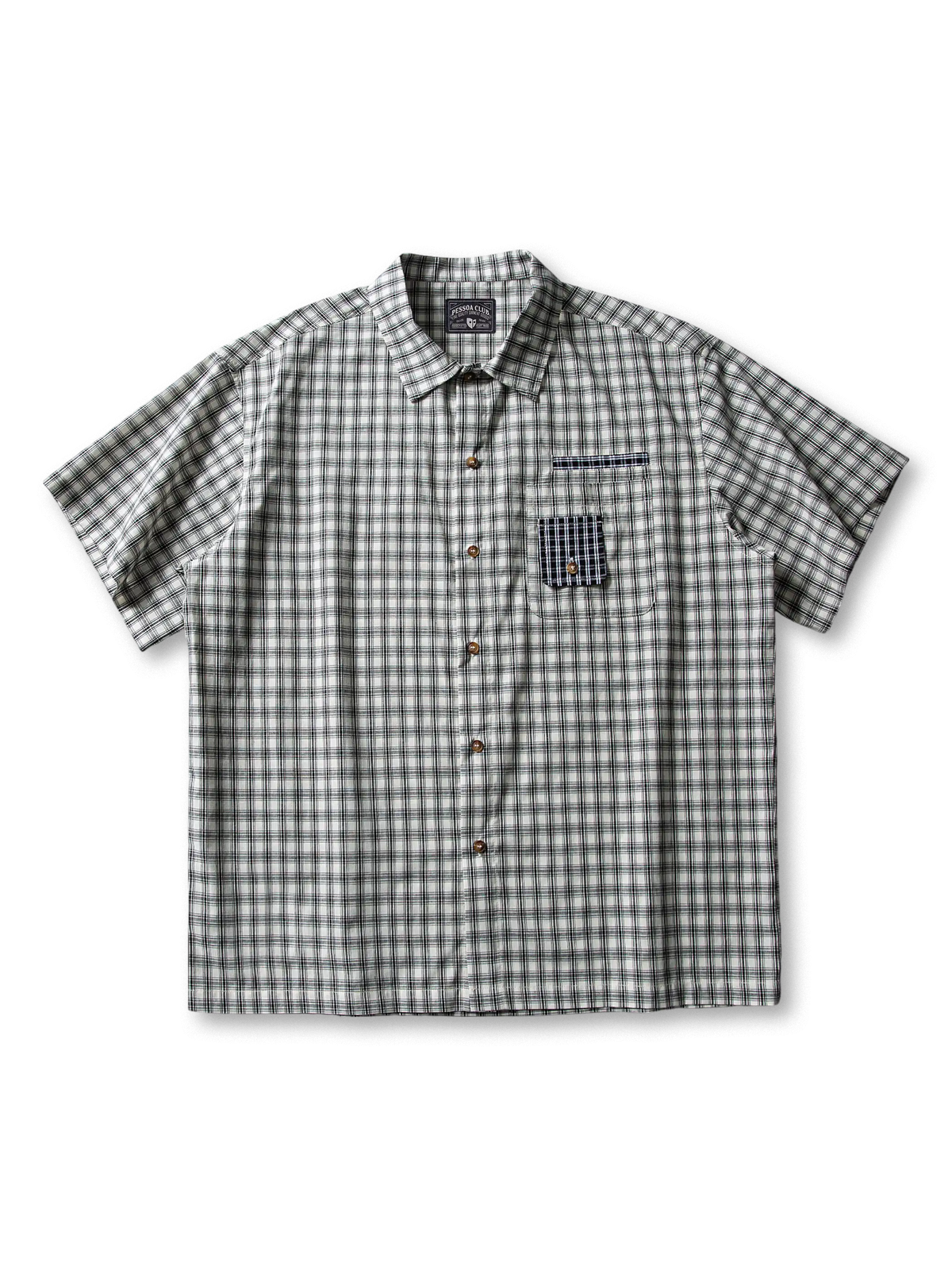 ギンガムチェックポケットショートスリーブシャツ正面画像