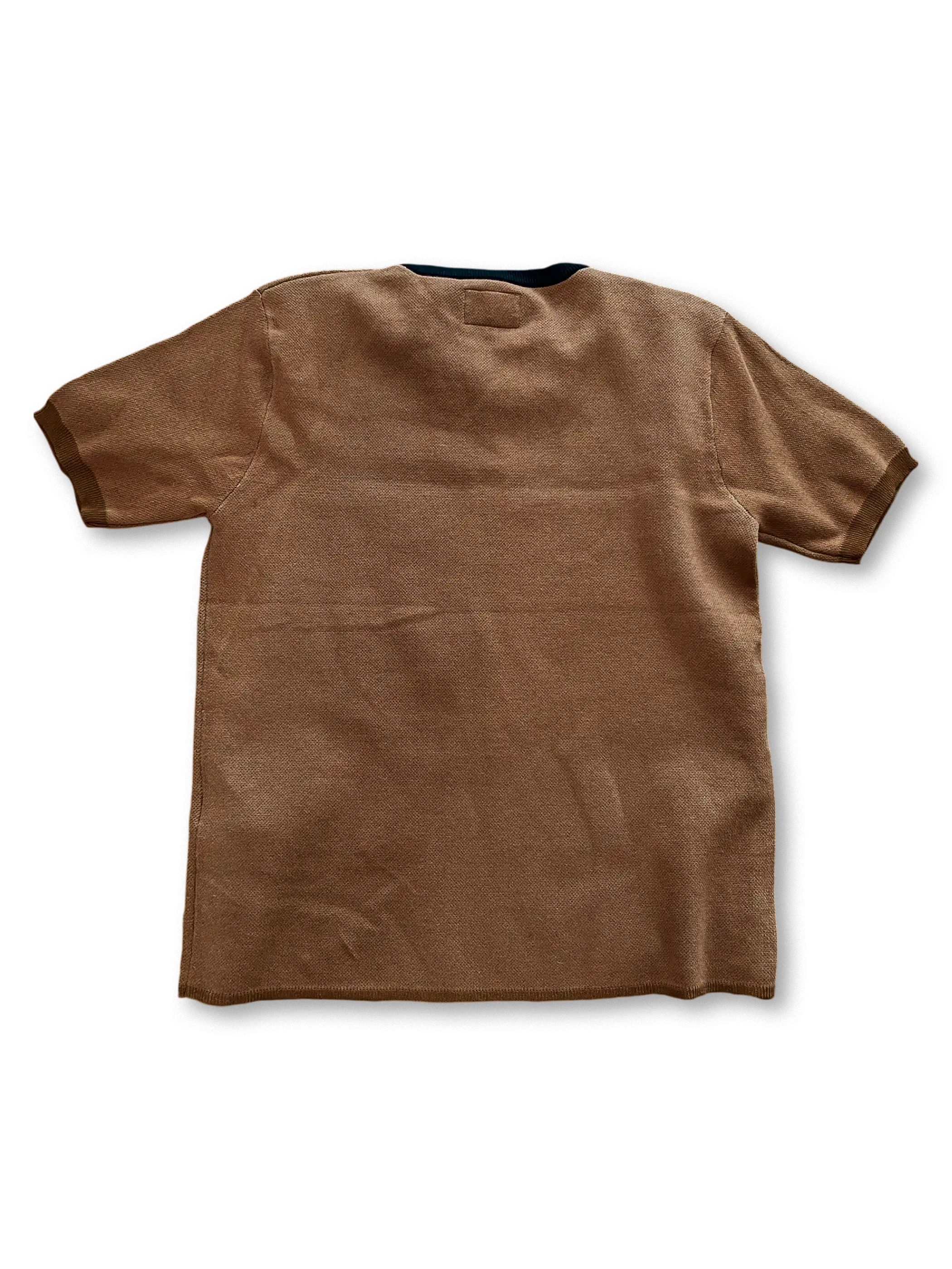 ジャカード編みボクシングスケルトン柄ニットTシャツ