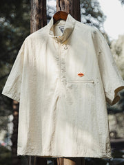 アウトドア系Gorpcoreハーフジップシャツの正面画像