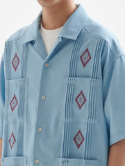 グアヤベラプリントキューバカラーシャツ