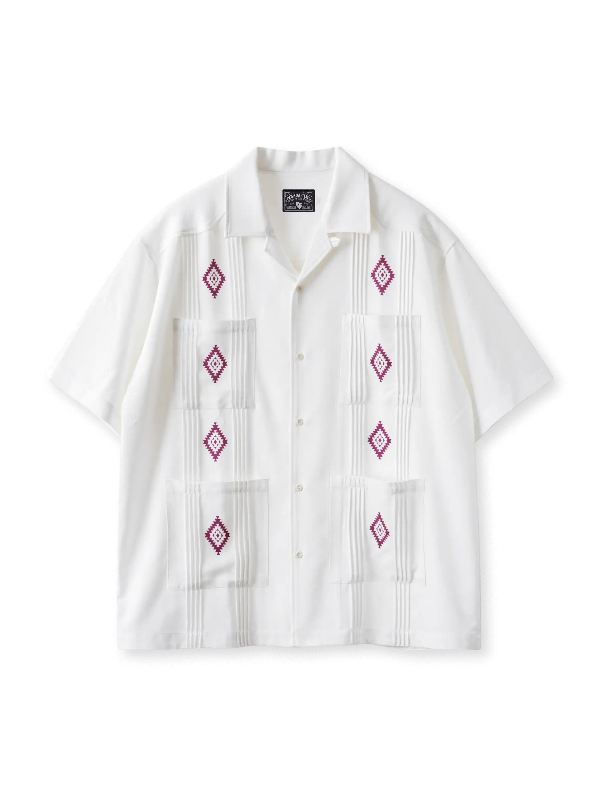 グアヤベラプリントキューバカラーシャツ正面画像