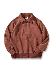 半開襟 ニット スウェット