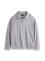 ハーフラウンドジップスタンドカラーポロシャツ