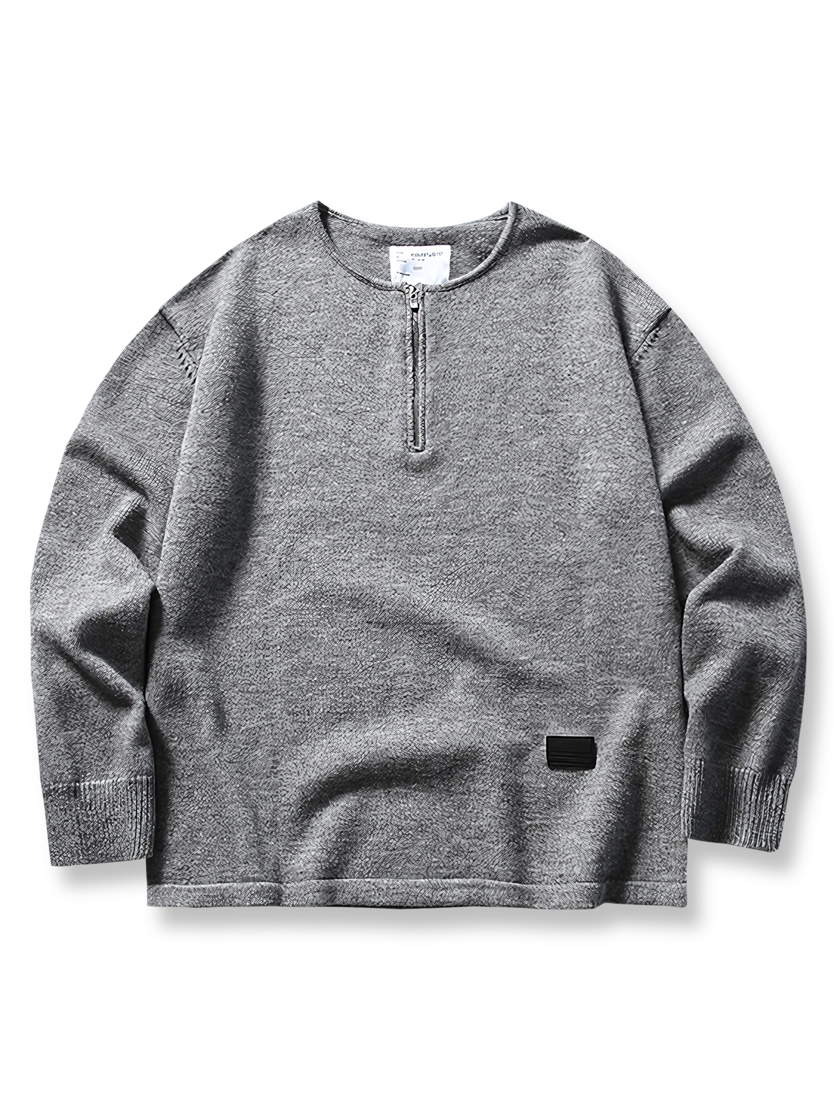 ハーフジップニットスウェットシャツ