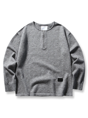 ハーフジップニットスウェットシャツ