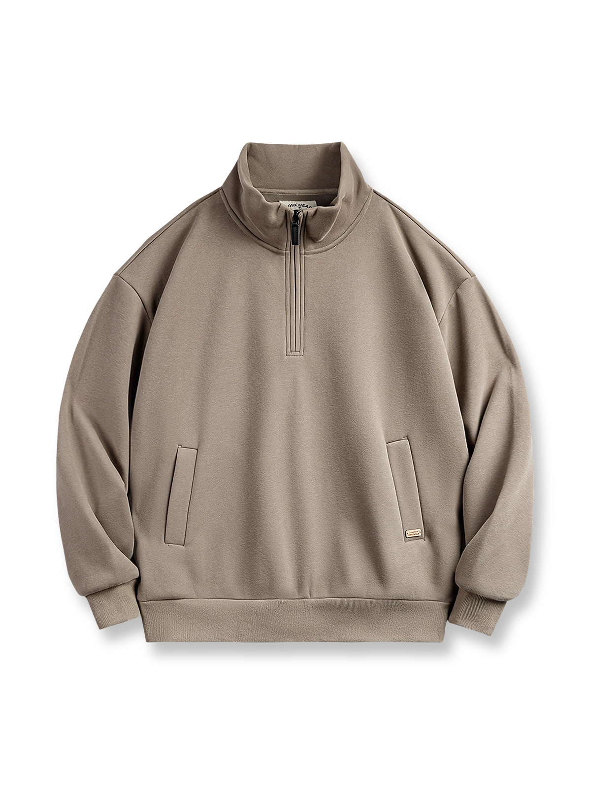 ハーフジップスタンドカラーのフリーススウェット