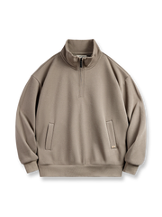 ハーフジップスタンドカラーのフリーススウェット