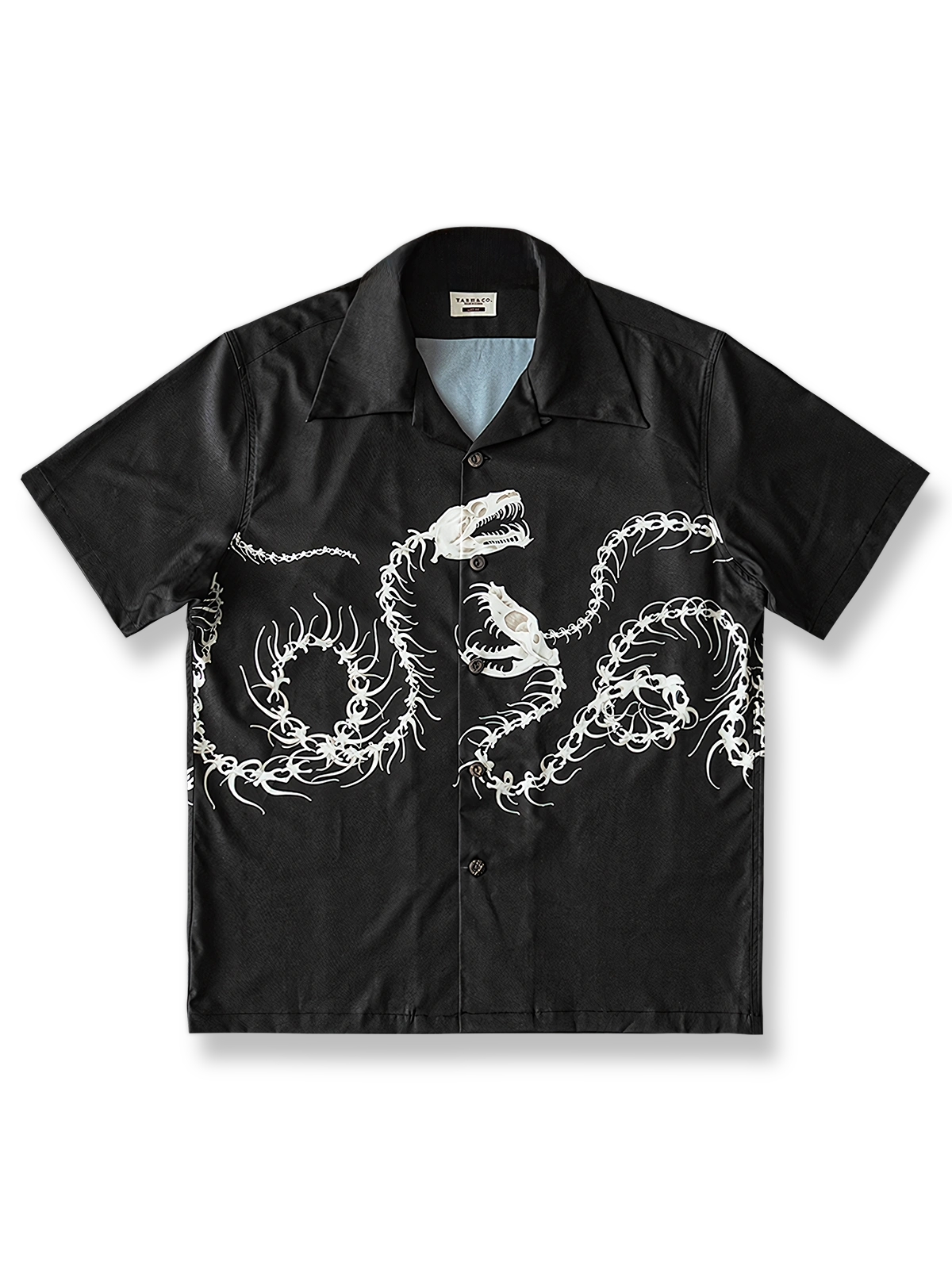 スネークボーン柄を手描きで施したハワイアンシャツ