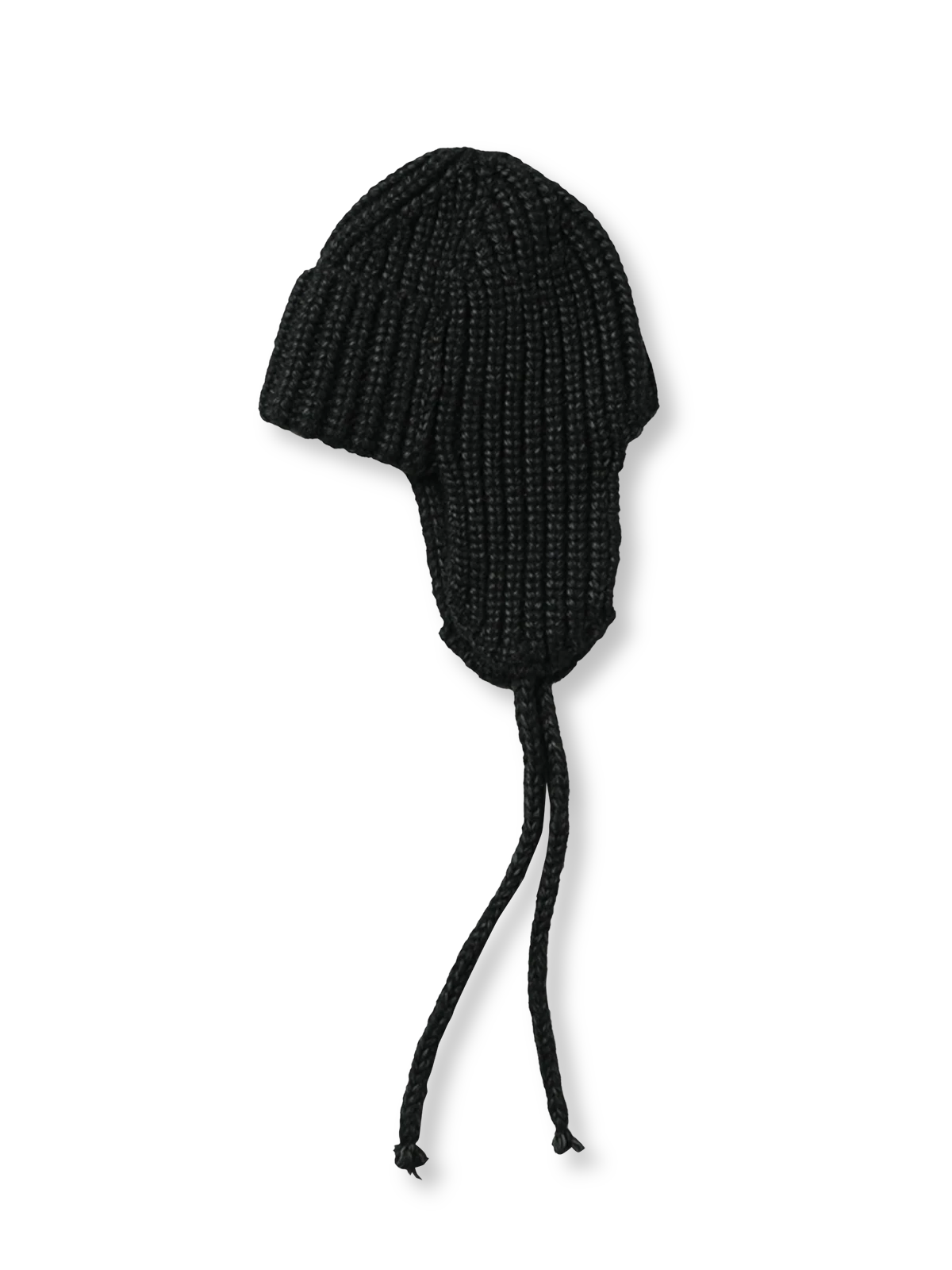 100%ウールの手編みパイロットスタイルニットハット。防風耳当てとストラップ付きで高保温。