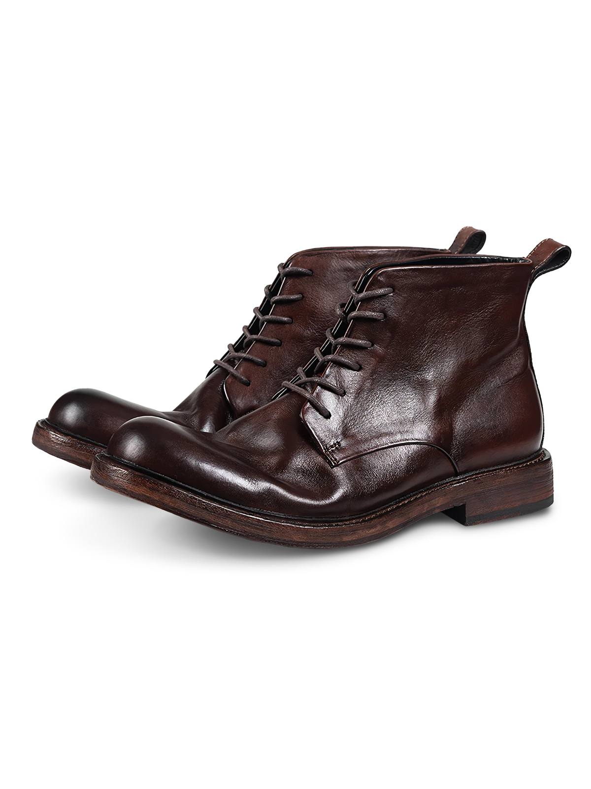 手作りのトップグレインレザー製メンズブーツ。