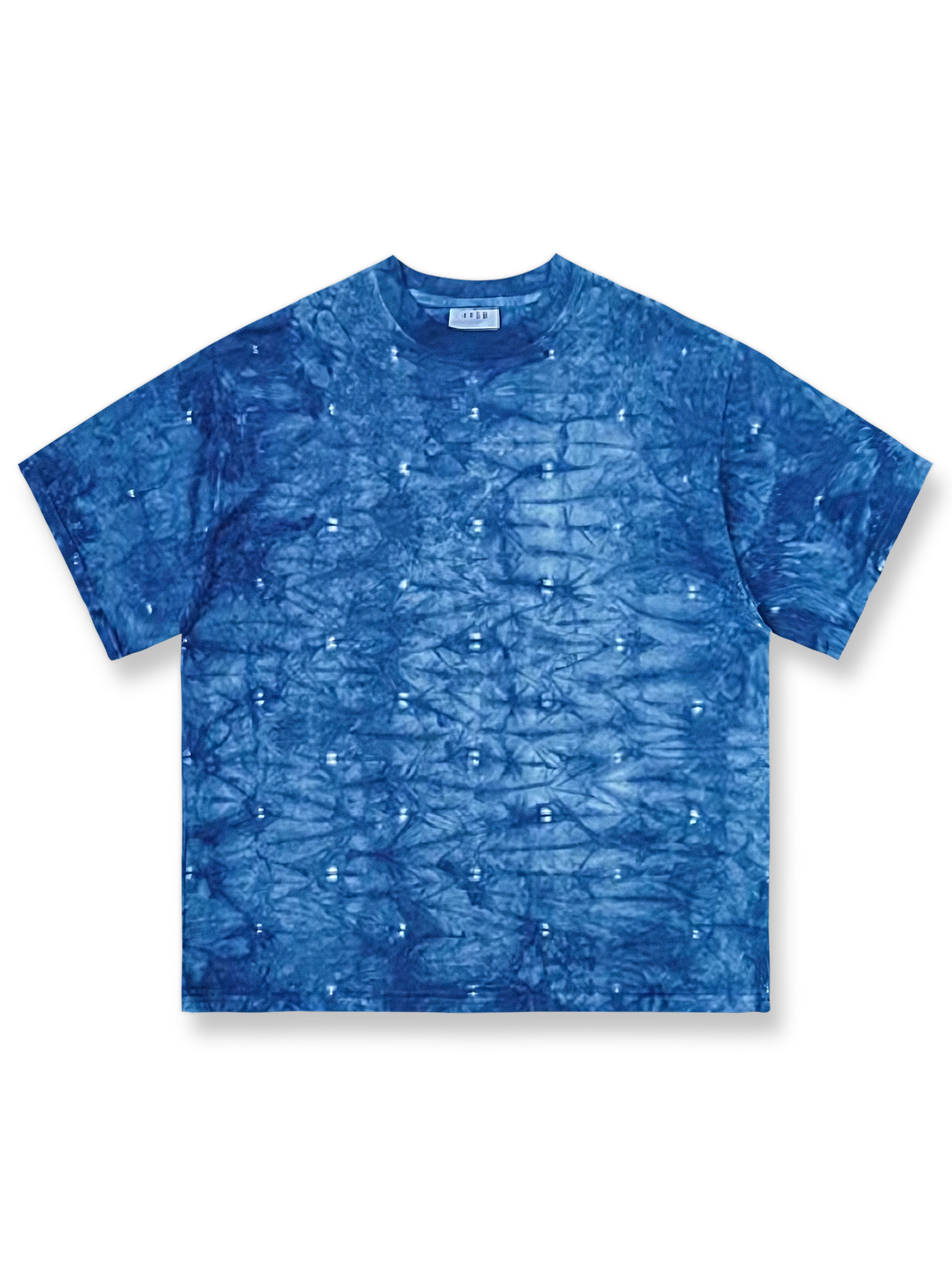 伝統的な植物染めの雲染め半袖Tシャツが広がる商品画像