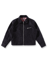 太畝コーデュロイとキュプラ裏地が特徴のハリントンドリズラージャケット。