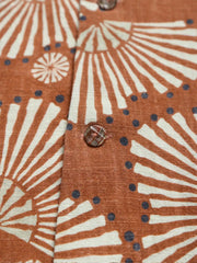 ハワイアンスタイル リネン混紡 古巴襟シャツ