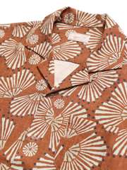 ハワイアンスタイル リネン混紡 古巴襟シャツ