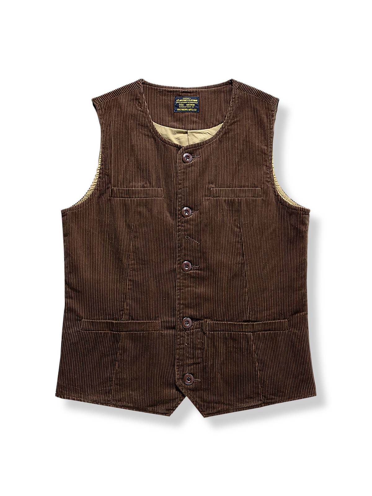 厚手コーデュロイ素材のストレートフィットベスト