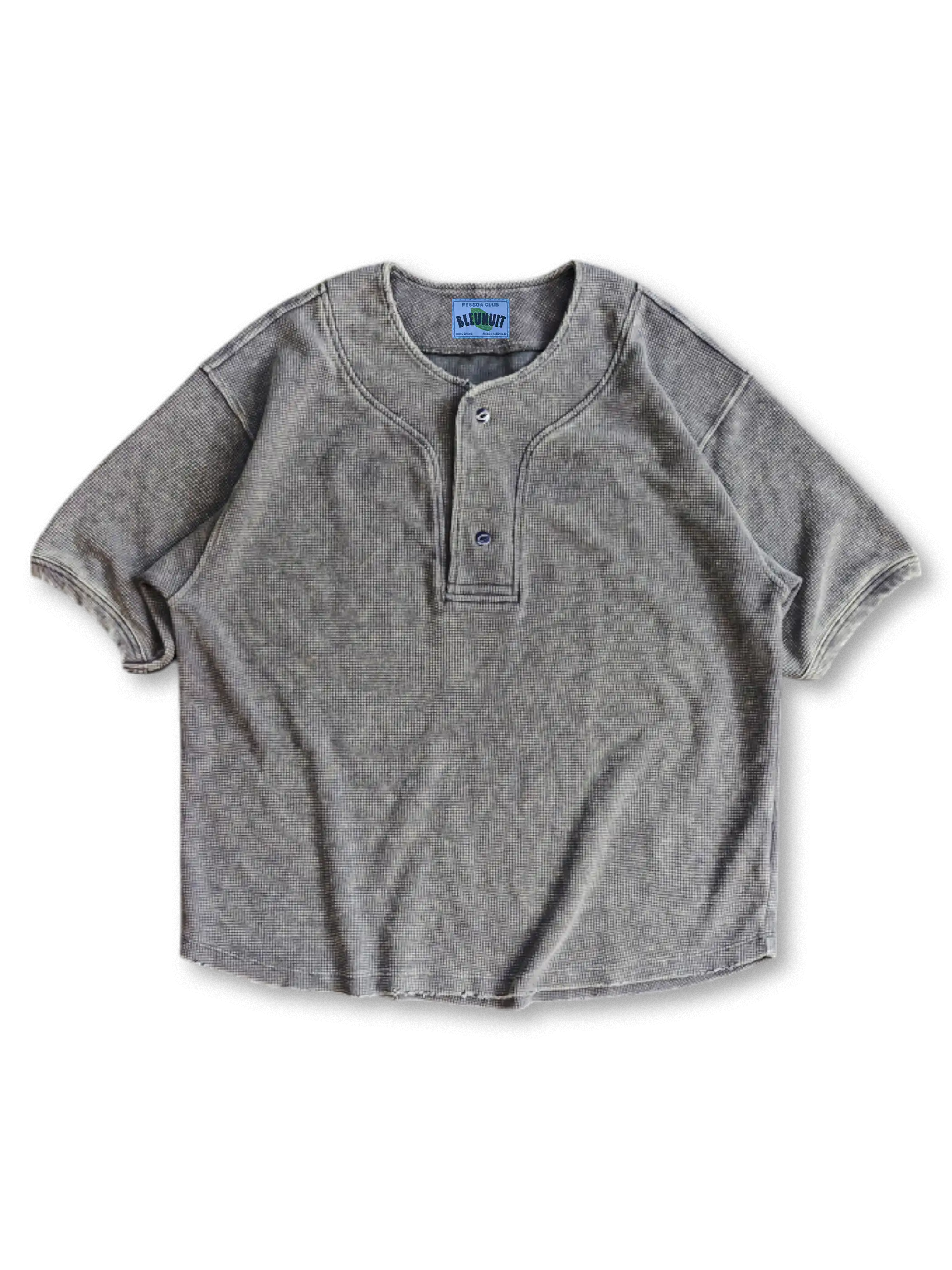 300gヘヴィワッフルヘンリーネックシャツ正面画像