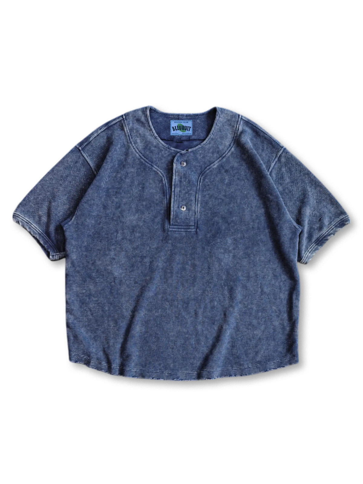 300gヘヴィワッフルヘンリーネックシャツ正面画像