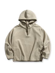 裏起毛付き厚手ワッフル織りのフードスウェット