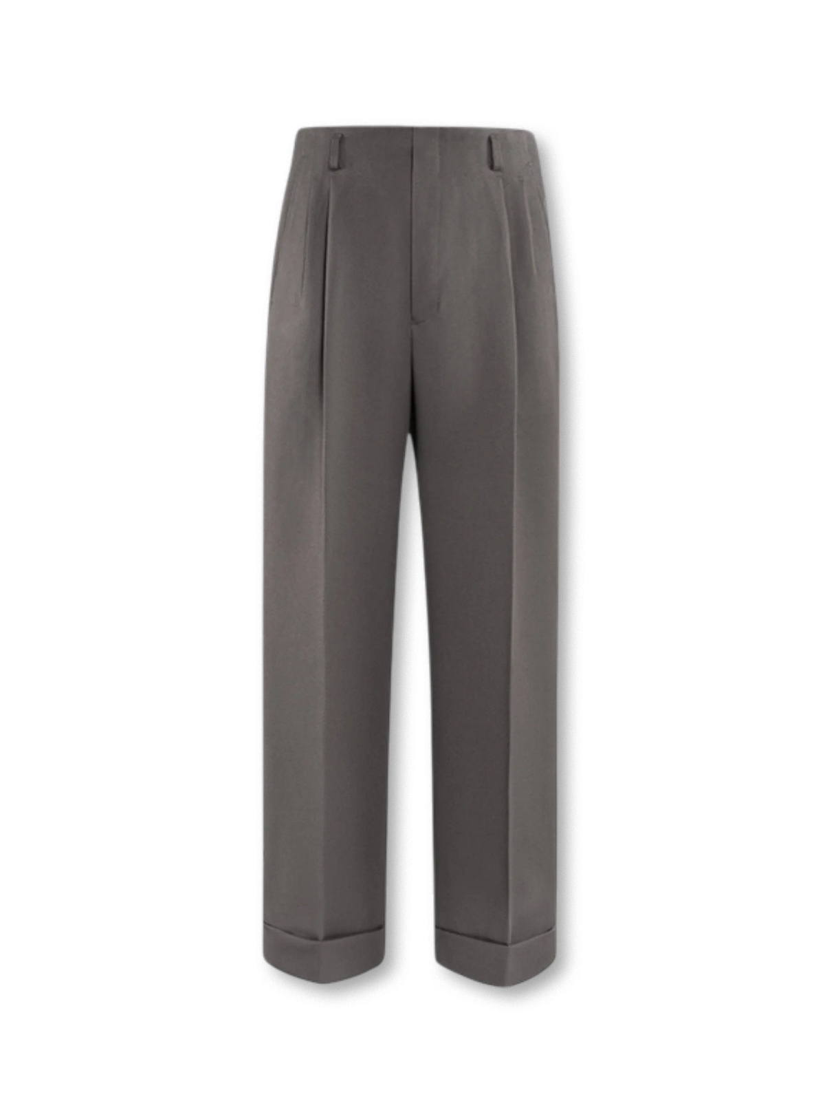 ヴィンテージ映画ポスター着想のハイウエストと太番手生地が特徴のホリウッドトップトラウザーズ