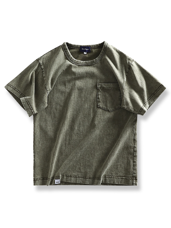 粗糸コットンとスノーウォッシュ加工が特徴のヘビーウェイトTシャツ