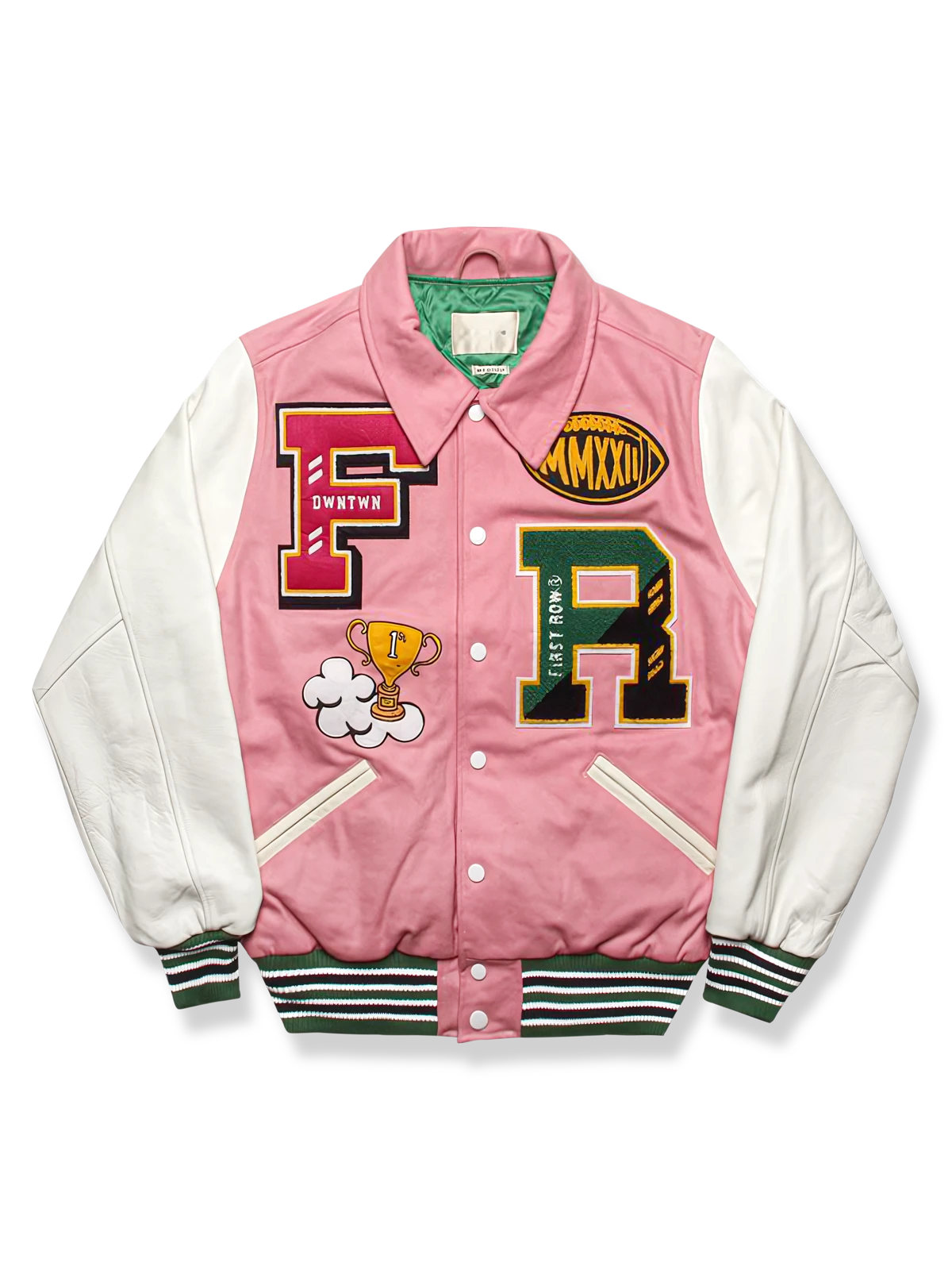 重厚な刺繍入りベースボールジャケットの製品イメージ