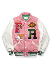 重厚な刺繍入りベースボールジャケットの製品イメージ