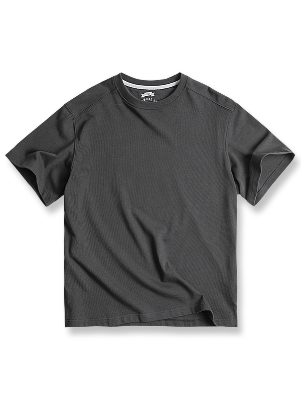 ヘビーウェイト仕様の無地グレーTシャツ