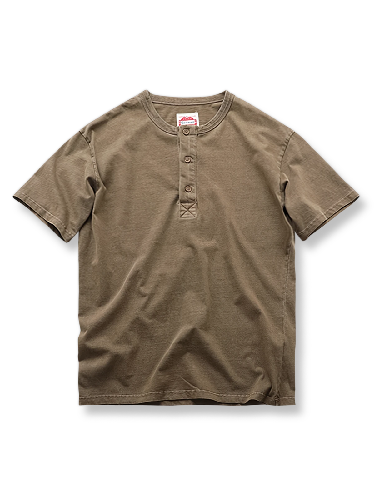 280Gヘビーウェイトコットンのヘンリーネック半袖Tシャツ。