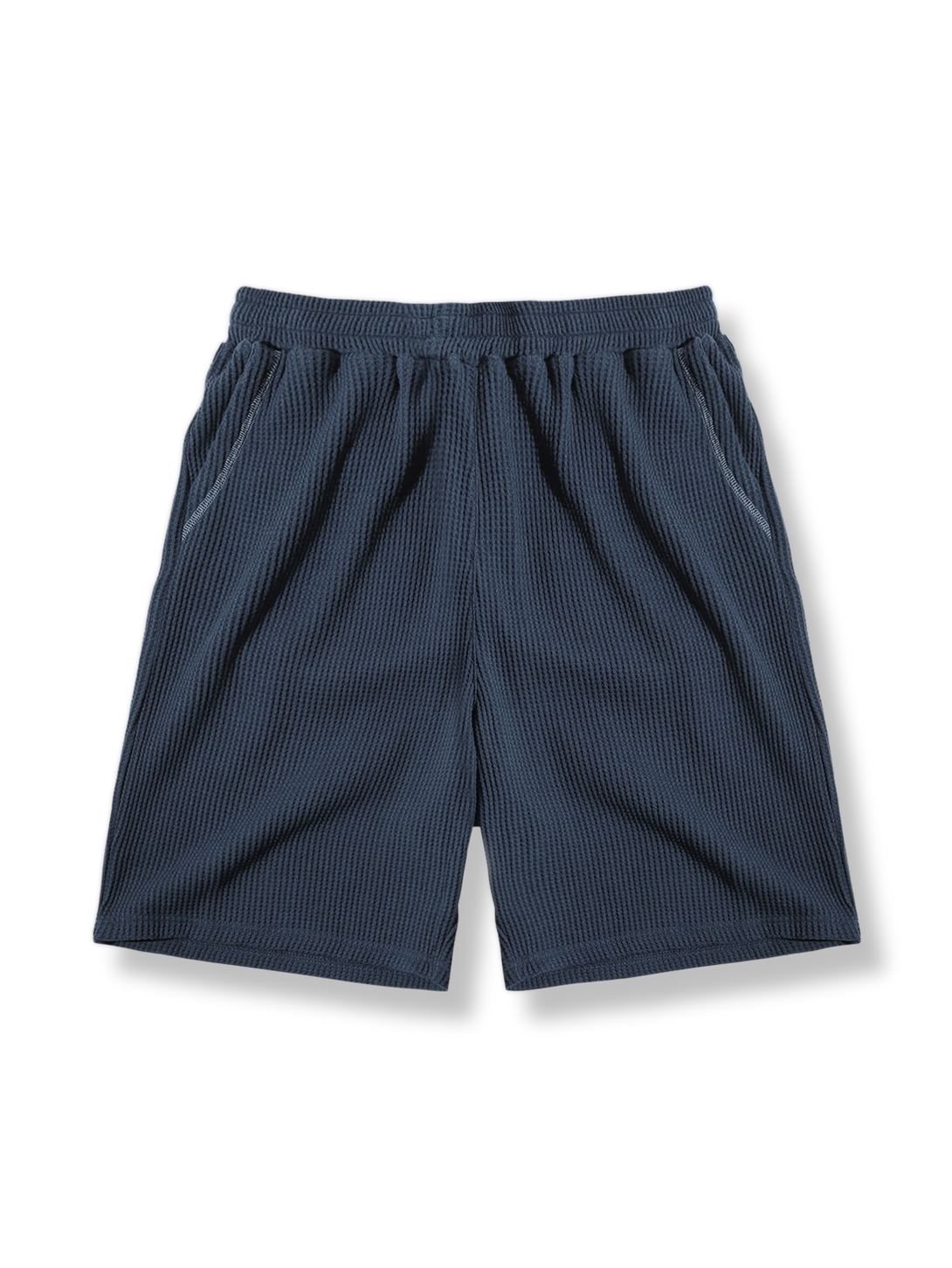 レトロ感ある異色ステッチ付きヘビーウェイトワッフルショートパンツ