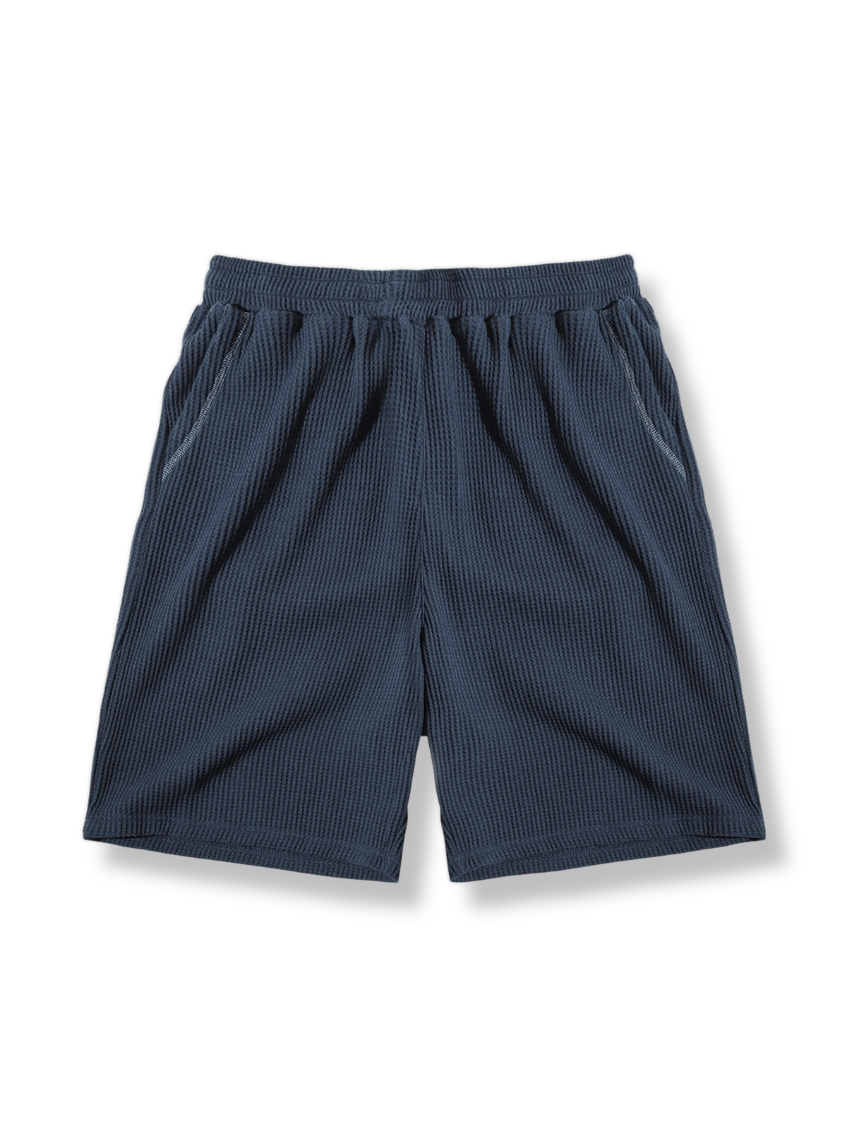 レトロ感ある異色ステッチ付きヘビーウェイトワッフルショートパンツ