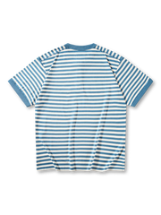 ヘンリーネックストライプティー