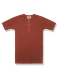 ヴィンテージ織機で作られたアメリカンコットン使用のスリムヘンリーネック半袖Tシャツ