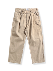 ヘリンボーン織りのゆったりフィットパンツ