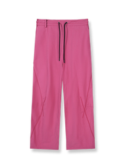 ハーソーステッチとドローコード付きのヘリンボーンワイドパンツ