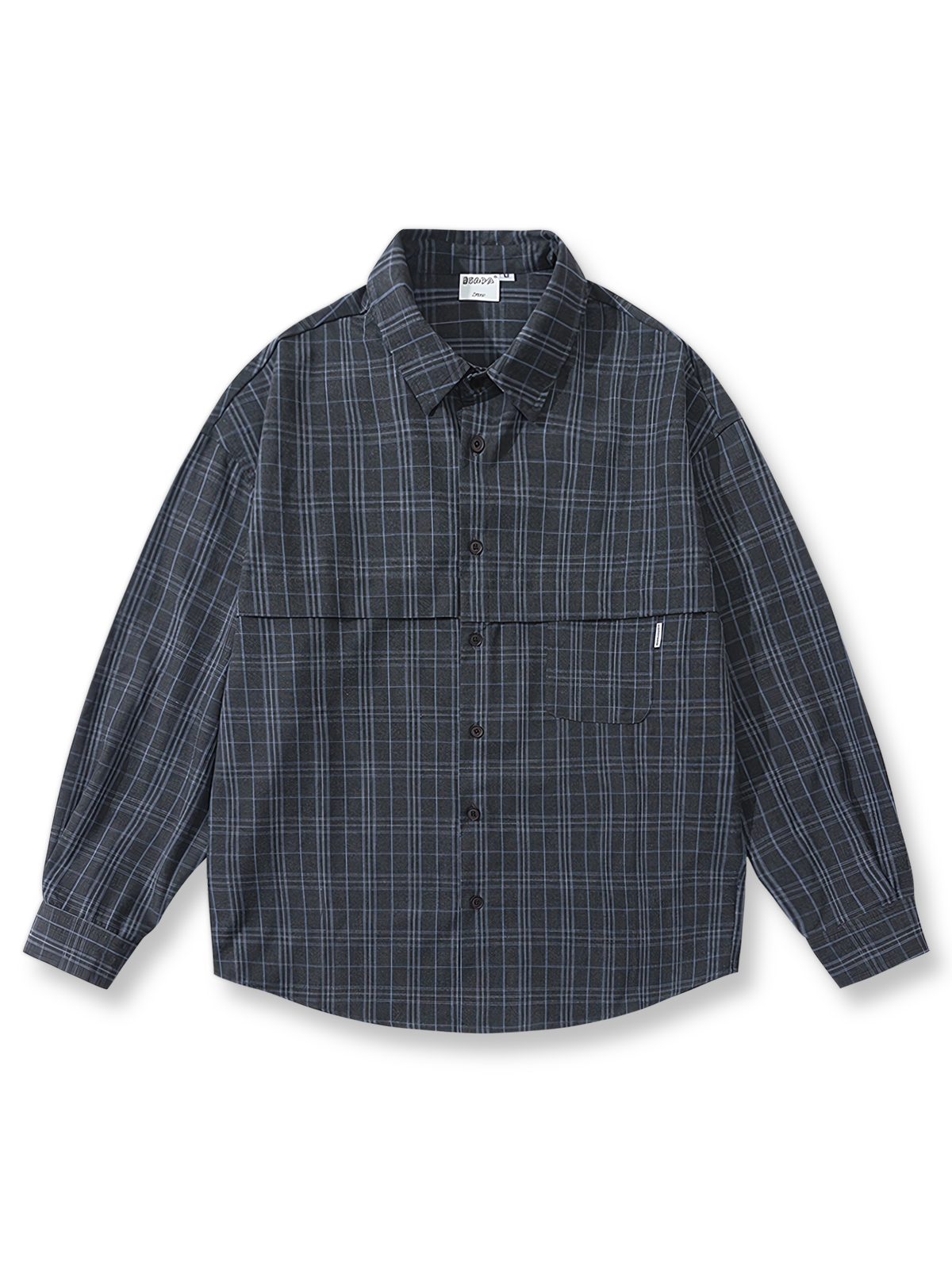 隠しポケット付きのクラシックチェックシャツ