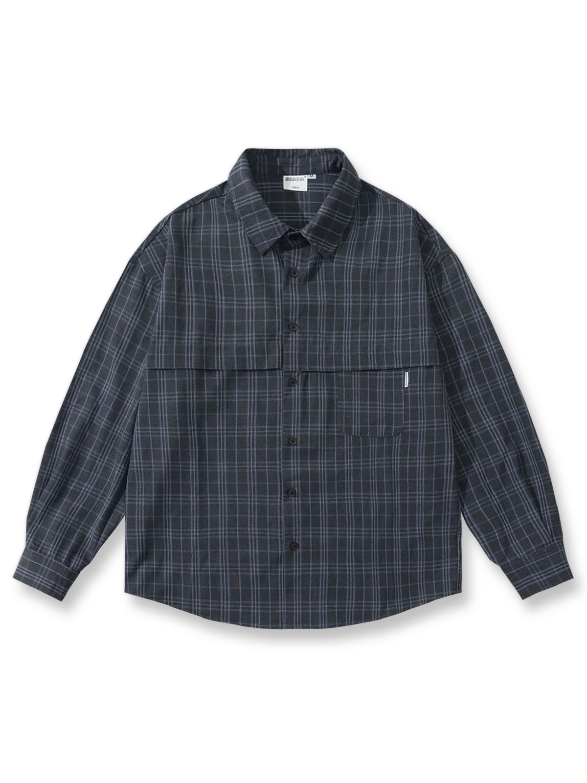 隠しポケット付きヴィンテージ風チェックシャツ