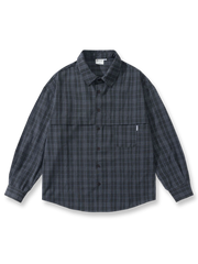 隠しポケット付きヴィンテージ風チェックシャツ