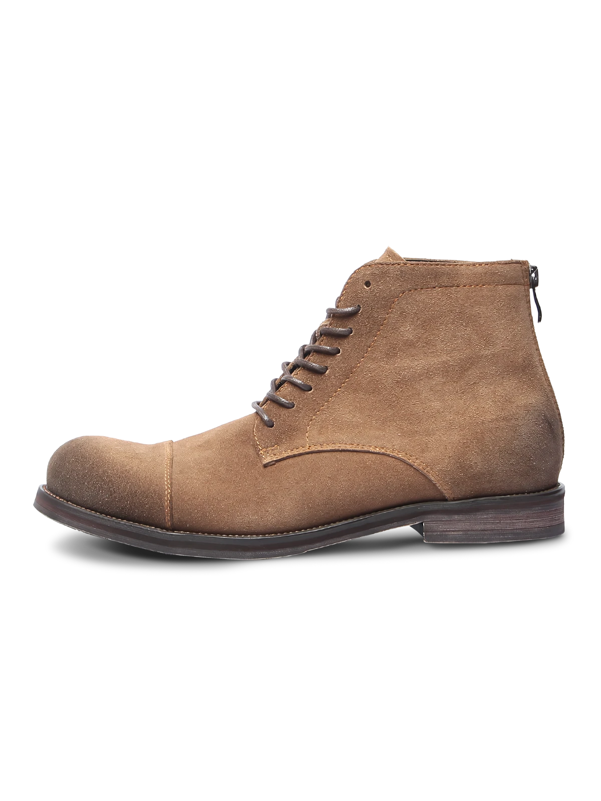 エイジング加工スエードと牛革のハイカットブーツ